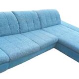 Corner sofa, vintage sofa, light blue sofa