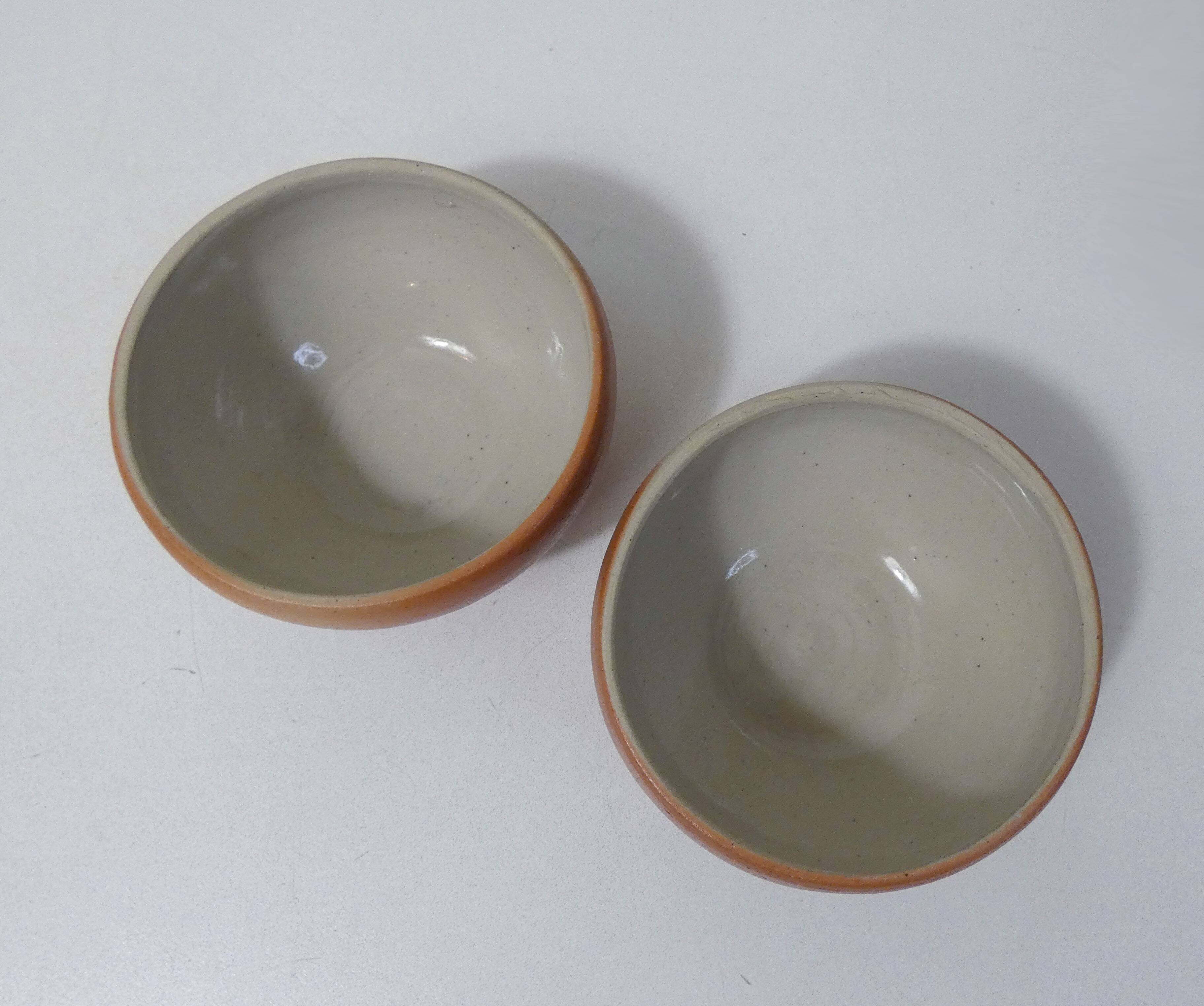 2 vintage stoneware bowls