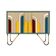 Mid-Century Modern Style Solid Wood and Colored Glass Italian Sideboard
