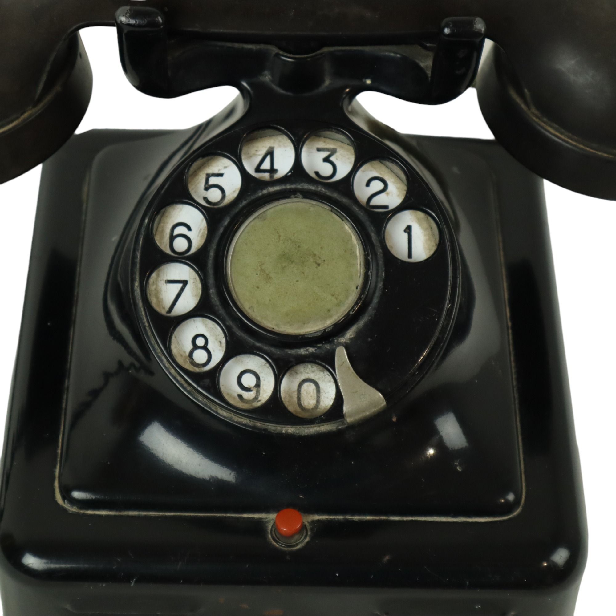 Old Turntable Telephone Bakelite And Metal Bell Telephone Company Belgium 1939