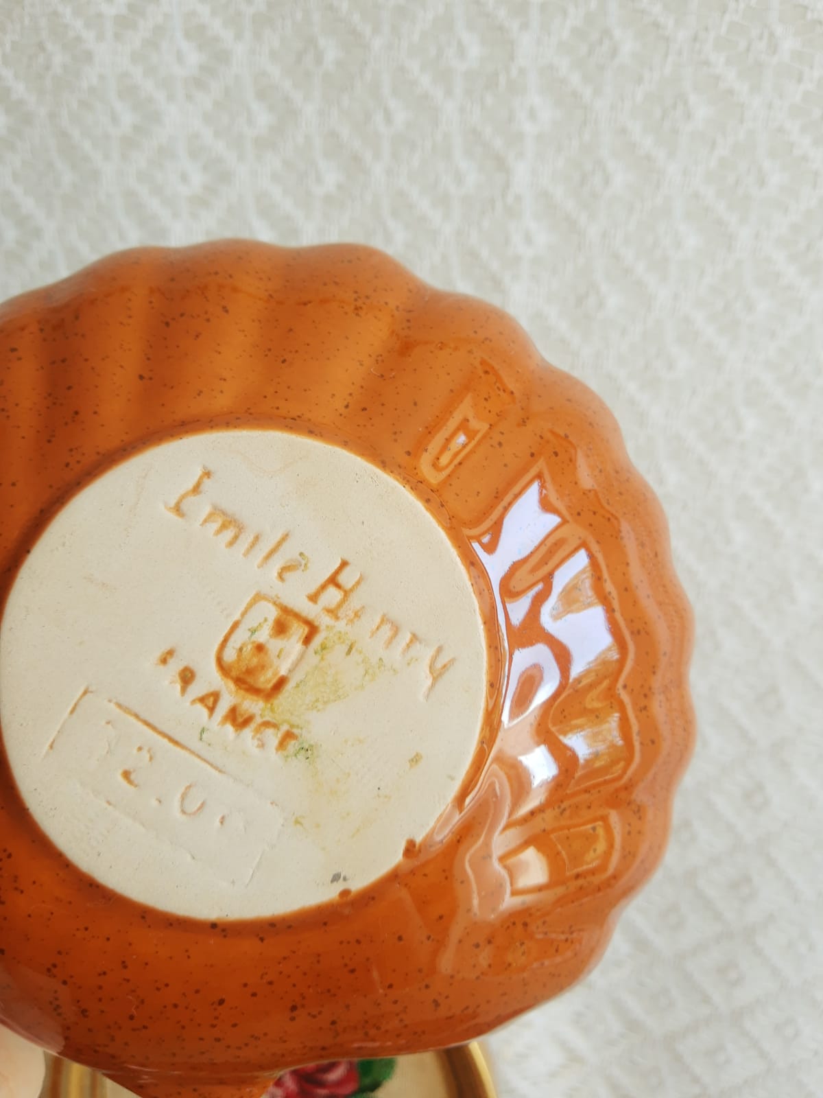 Set of 6 glazed scallop shell ramekins Emile Henry France