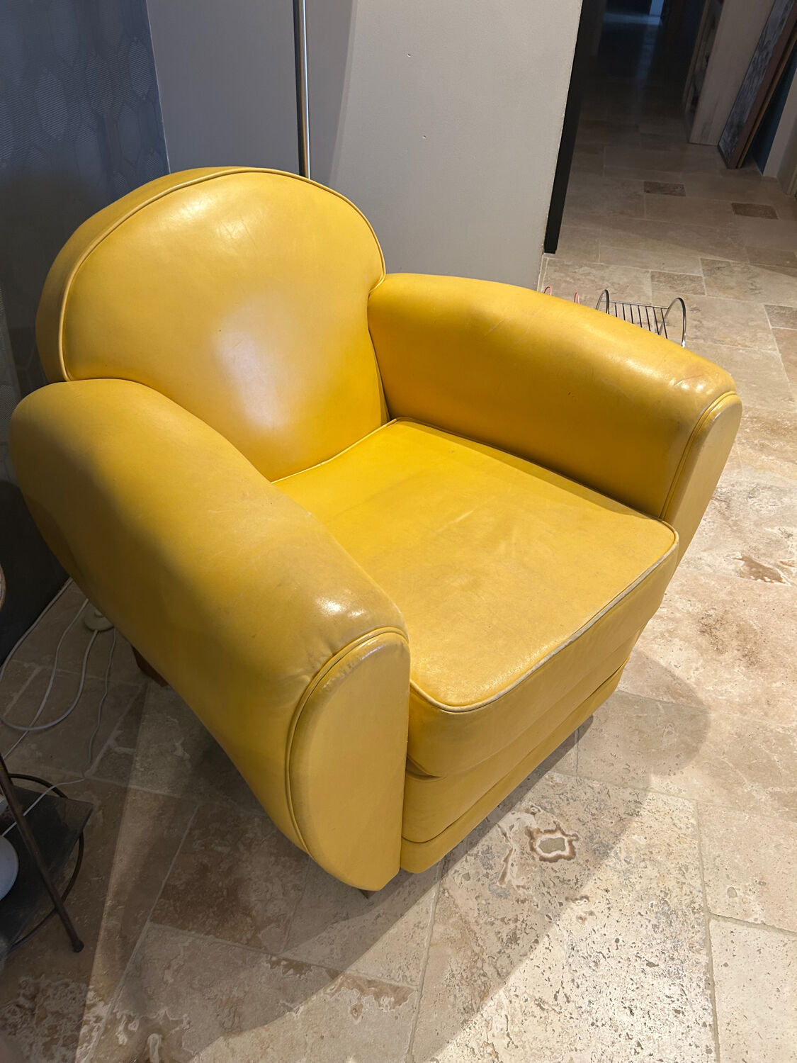 A leather club chair