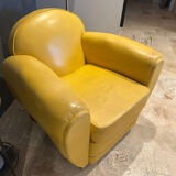 A leather club chair