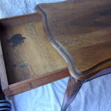 Louis XV cabaret desk with 2 straw chairs