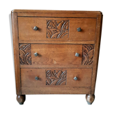 Carved art deco small dresser