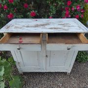 Old patinated wooden sideboard