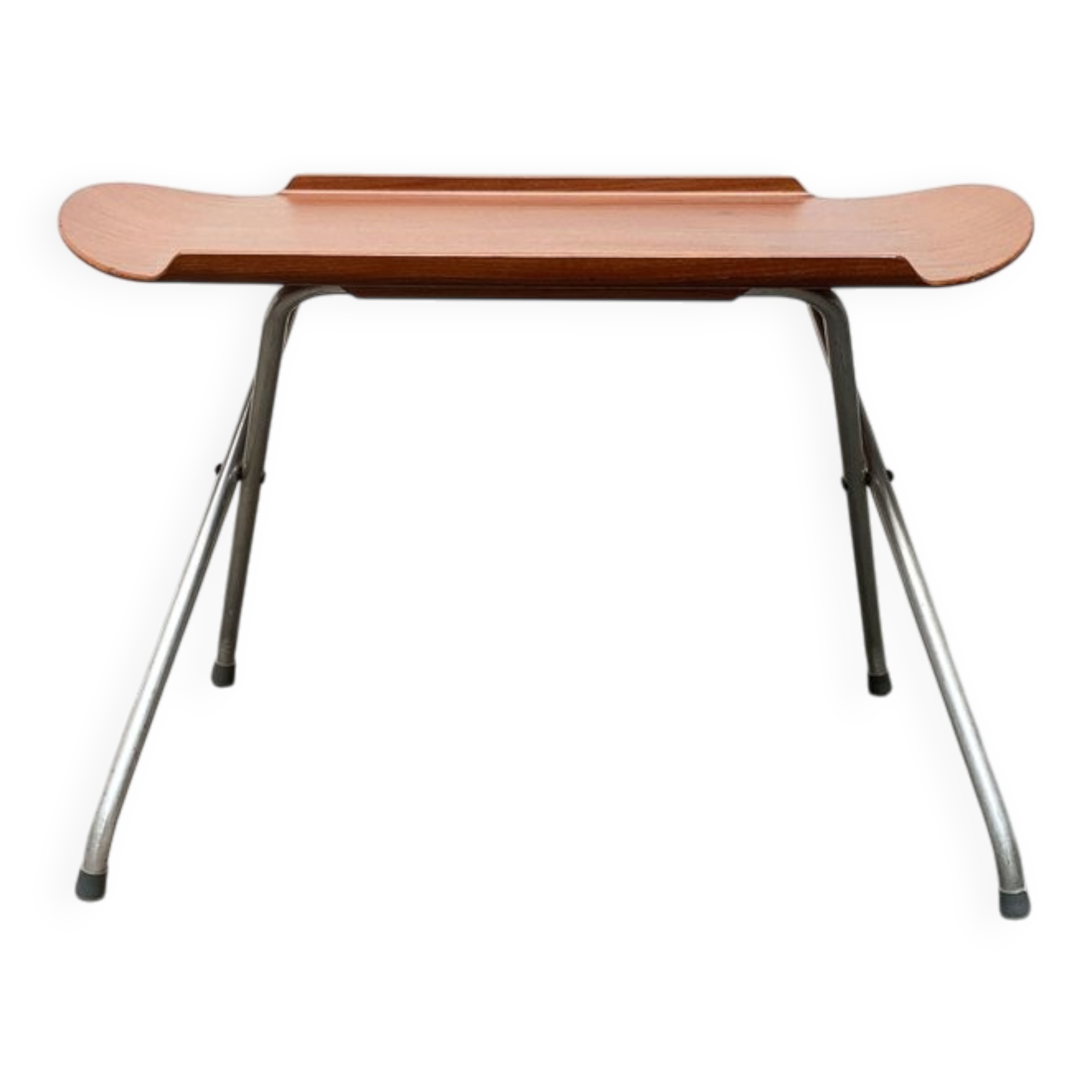 Folding table in teak with Norwegian alminette from the mid-century by F.M. Produkt, Frederiksberg Metalvarefabrik, 1960s.