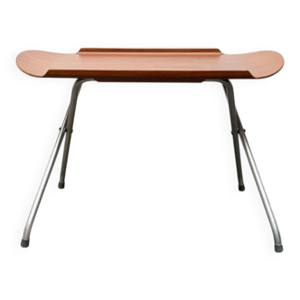 Folding table in teak with Norwegian alminette from the mid-century by F.M. Produkt, Frederiksberg Metalvarefabrik, 1960s.