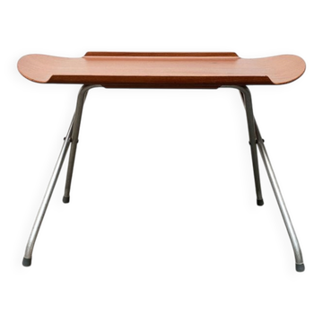 Table plateau pliant en teck alminette norvégienne du milieu du siècle de f.m. Produkt, Frederiksberg Metalvarefabrik, années 1960