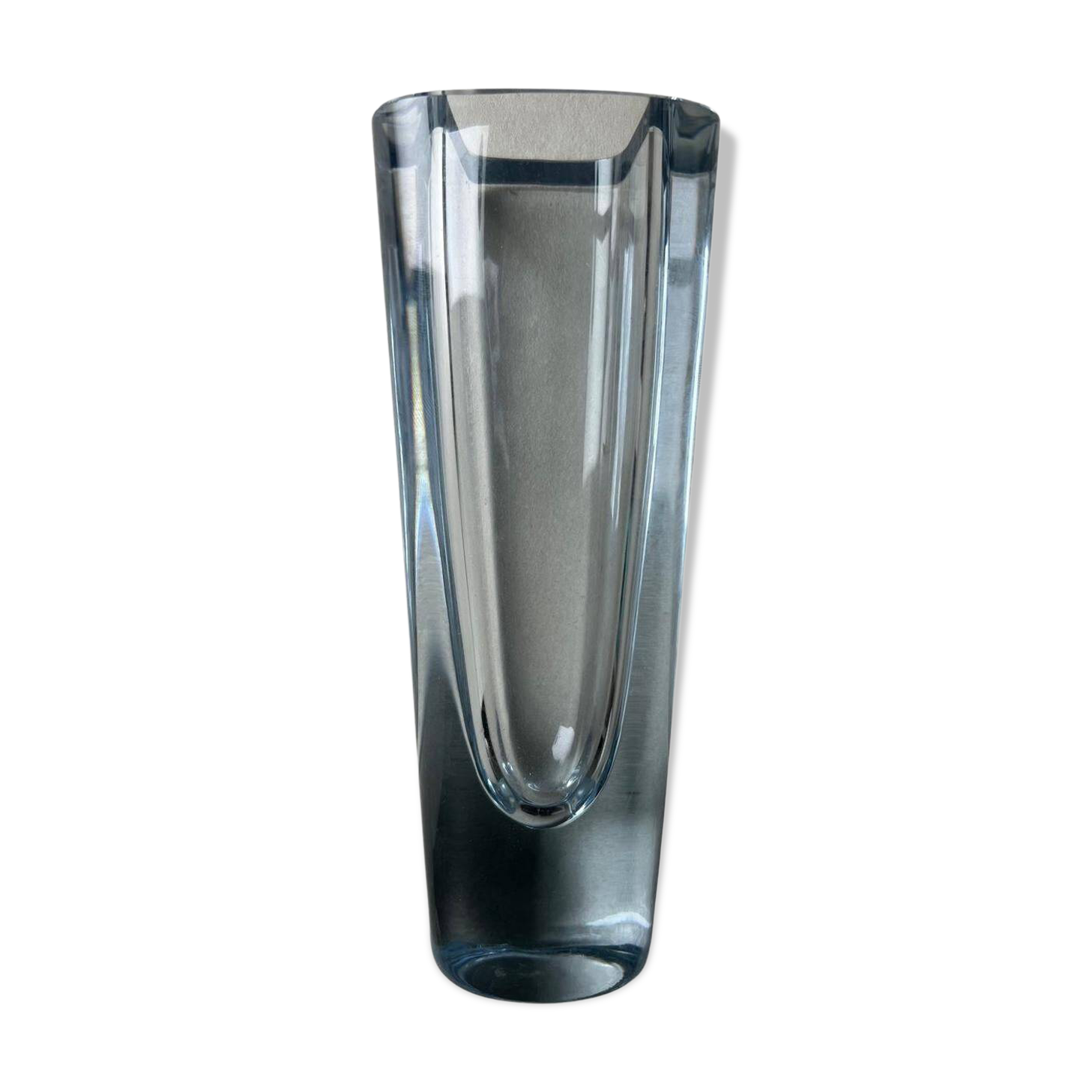 Vase suédoise décorative, en verre clair, Stromberg, moderne du milieu du siècle, collectible