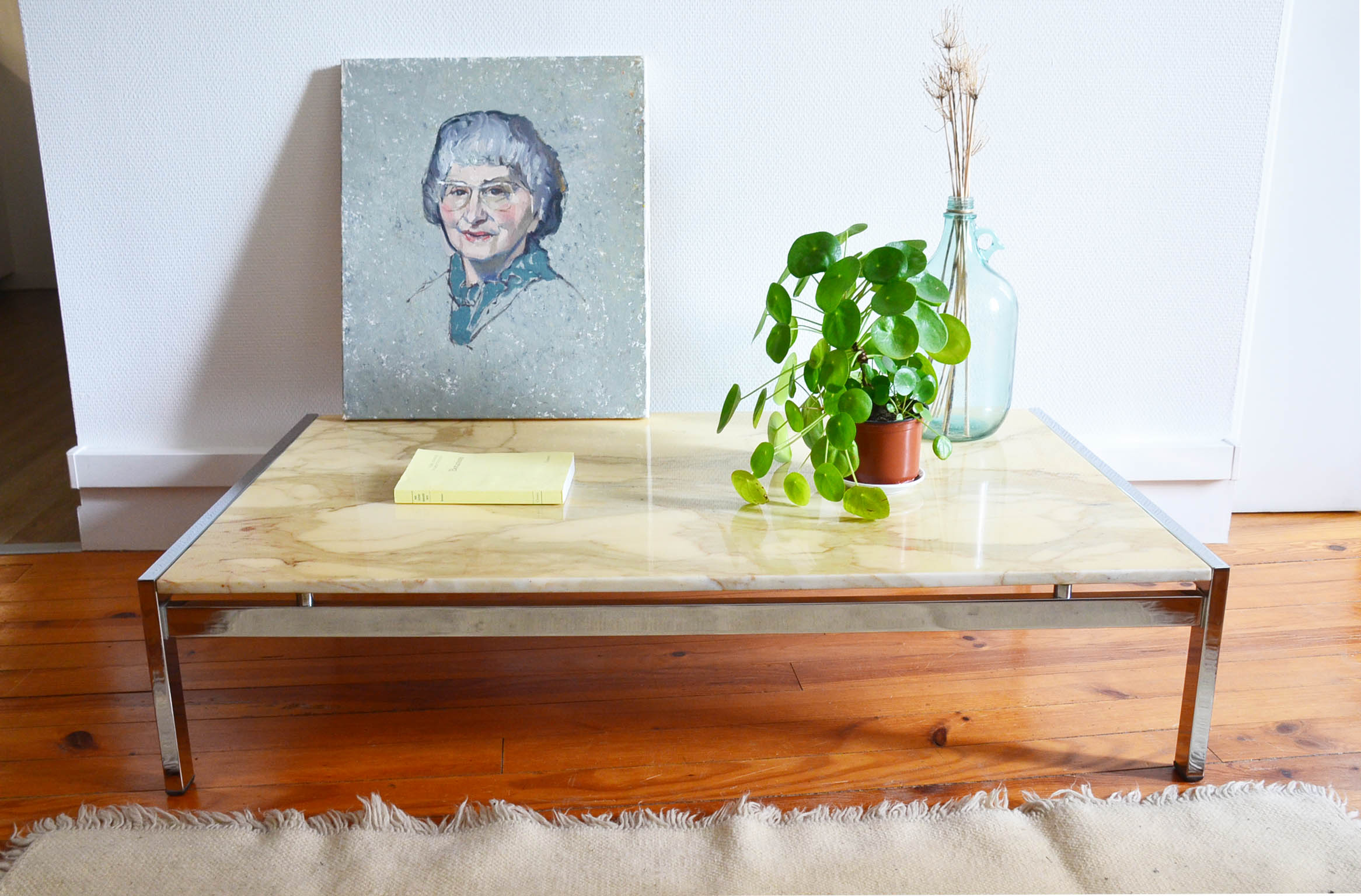 Marble and metal coffee table 70s