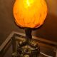 Art deco lamp 1920 to 30 metal patina gold 28x15