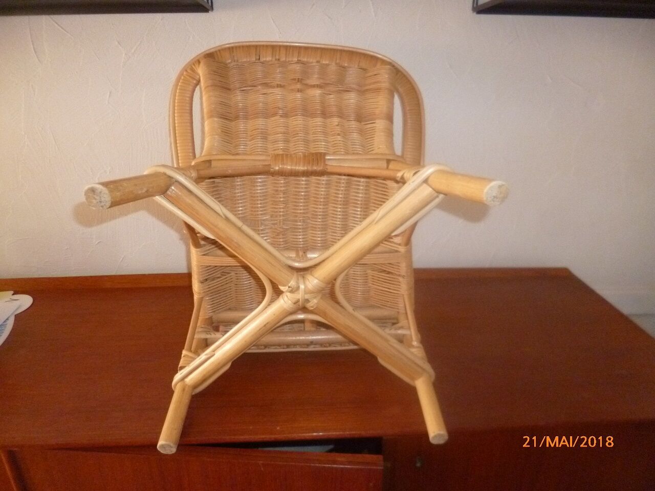 Armchair child vintage rattan wicker