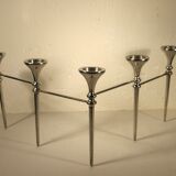 Design chandelier in silver metal