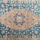 Kerman runner carpet in antique silk, hand-knotted from the 1940s.