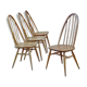 Ensemble 4 chaises Ercol 1950 design scandinave