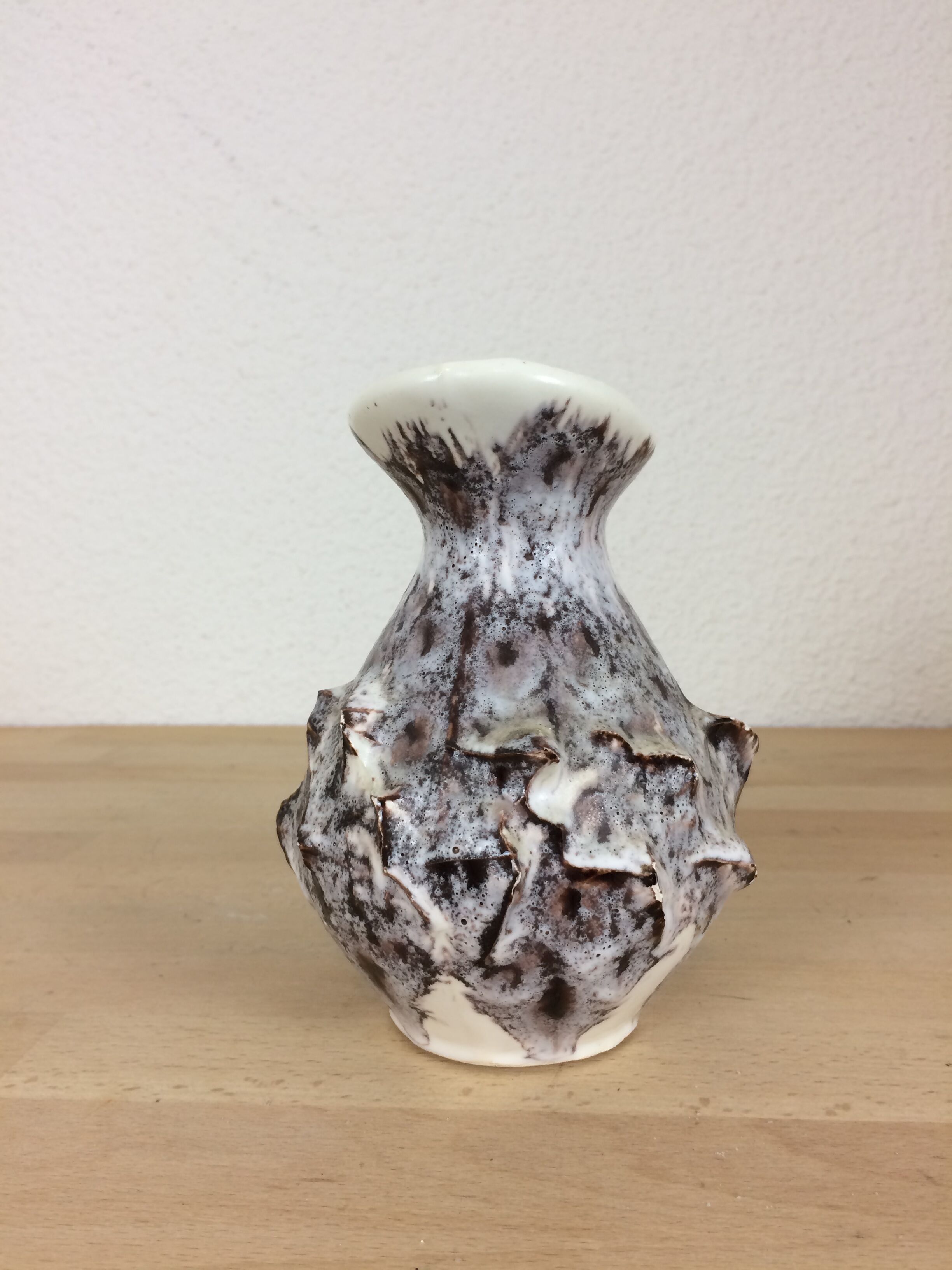 Vintage ceramic organic vase, signed