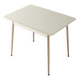 Table de cuisine vintage avec Resopal gris clair et chrome, années 1950.