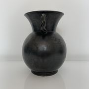 Vase with handles black yellow vintage