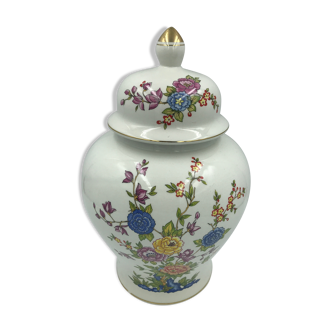 Potiche with vintage floral decoration signed