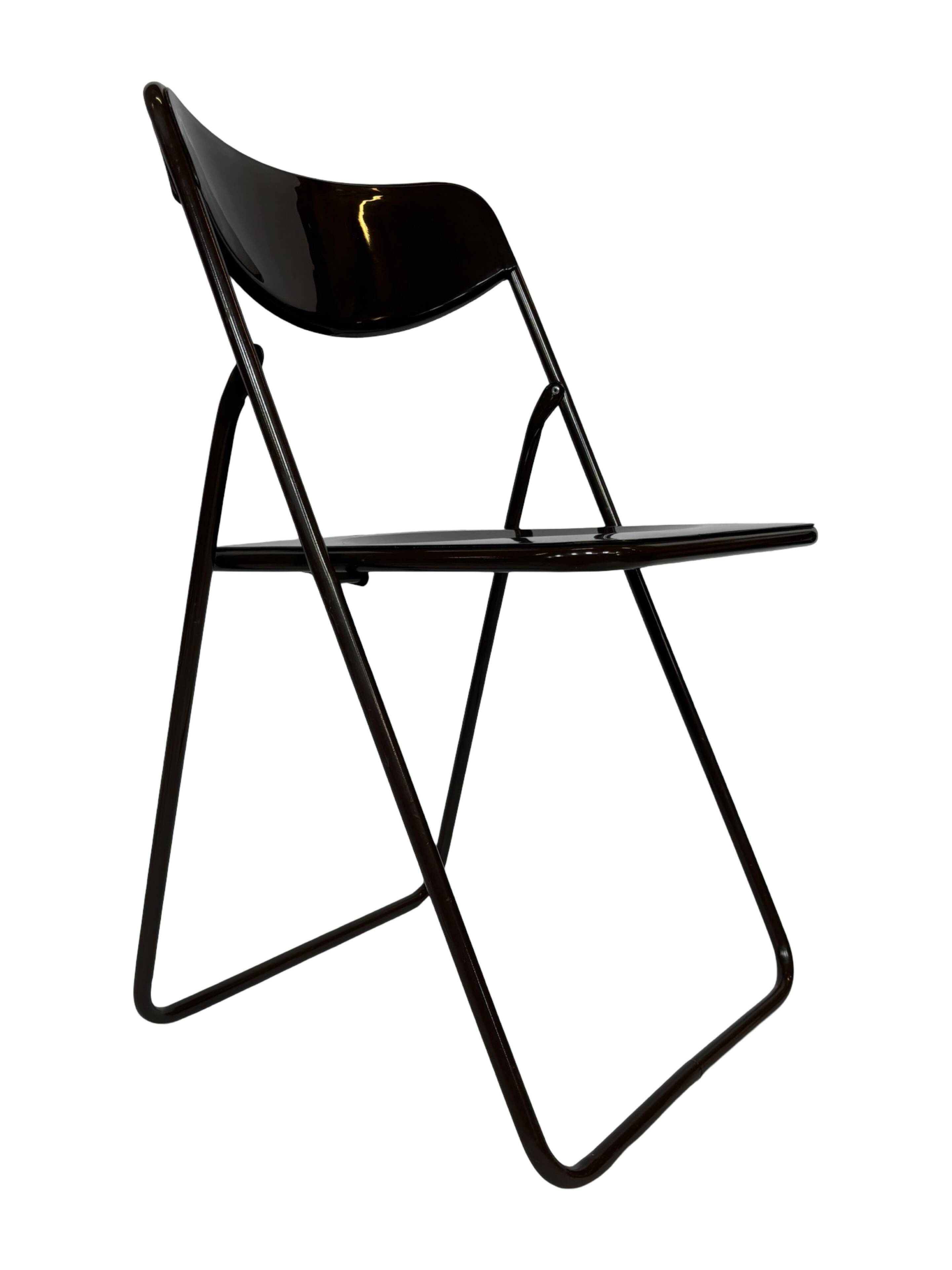 Vintage Ted Folding chairs Niels Gammelgaard for Ikea - Set of four - in Dark Brown