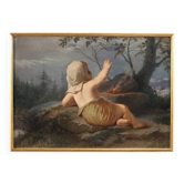Peinture italienne du 19ème siècle "Hiver"