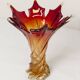 Murano glass vase by Fratelli Toso signed Murano orange and red