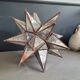 Metal and mercury glass star pendant lamp - 18 branches