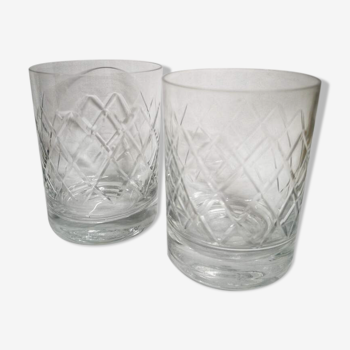 Duo de verres à whisky en cristal