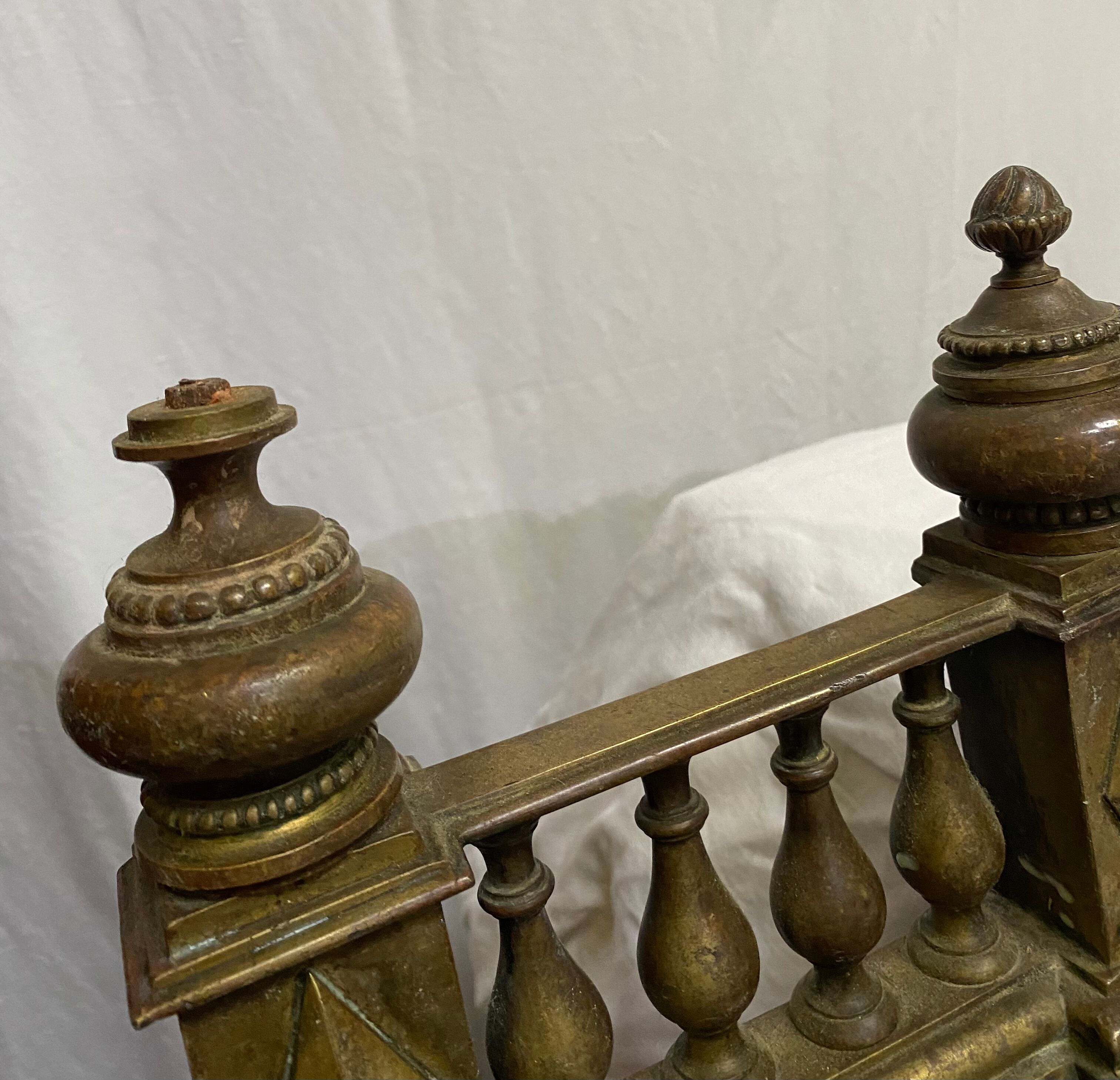 Fireplace bar, bronze fireplace bar Louis XVI style, Napoleon III era