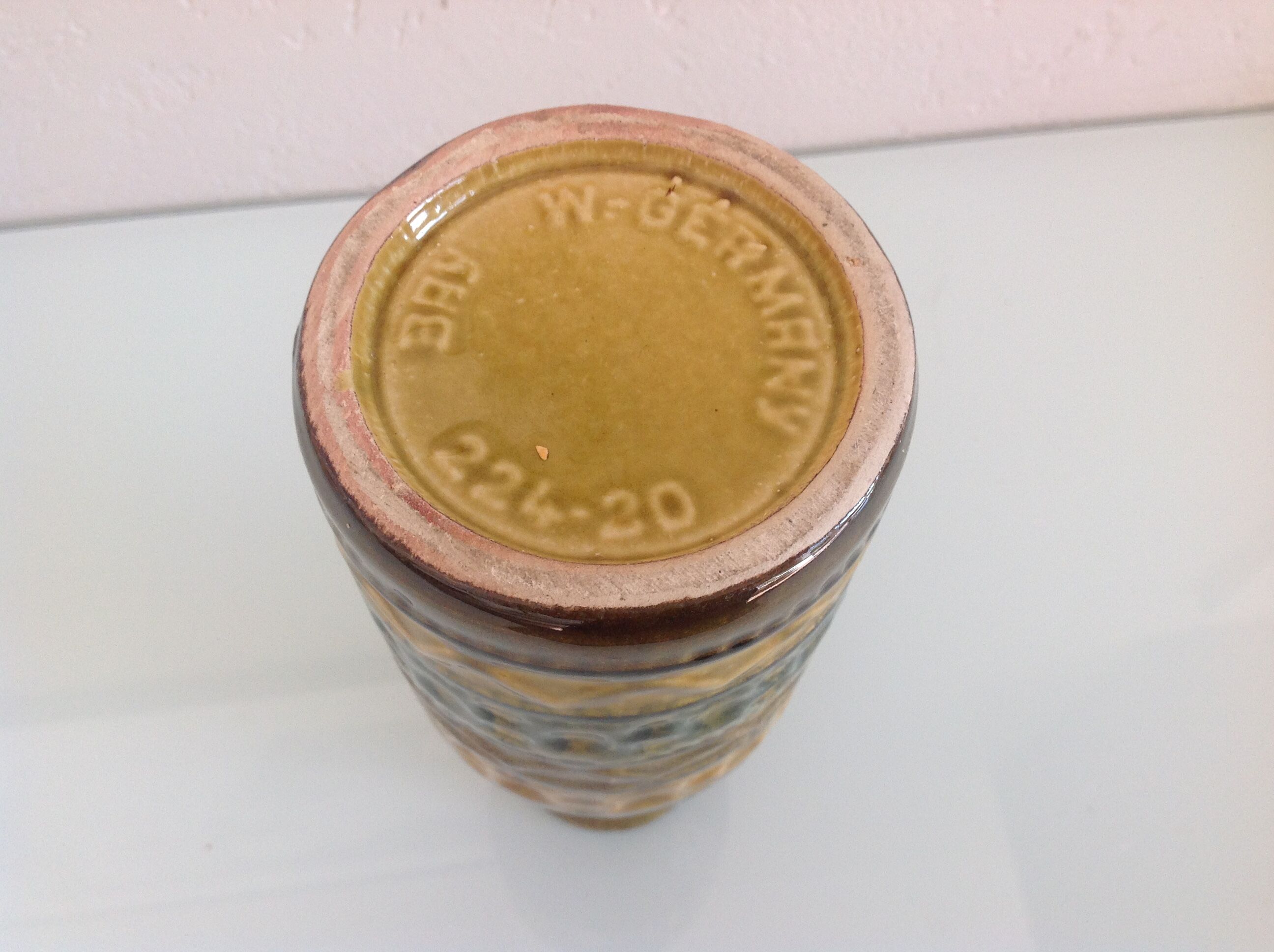 Polychrome ceramic soliflore vase by Bay Keramik / vintage 60s-70s