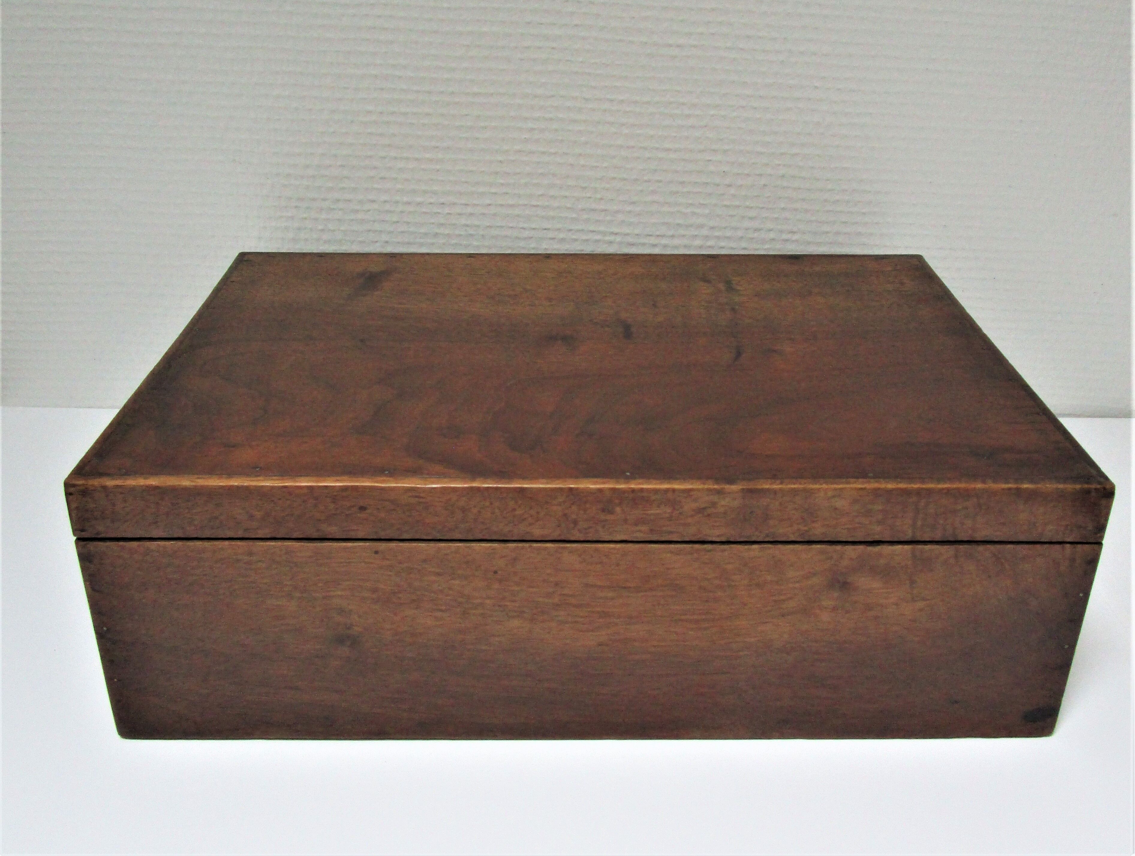 Old patinated solid wood box