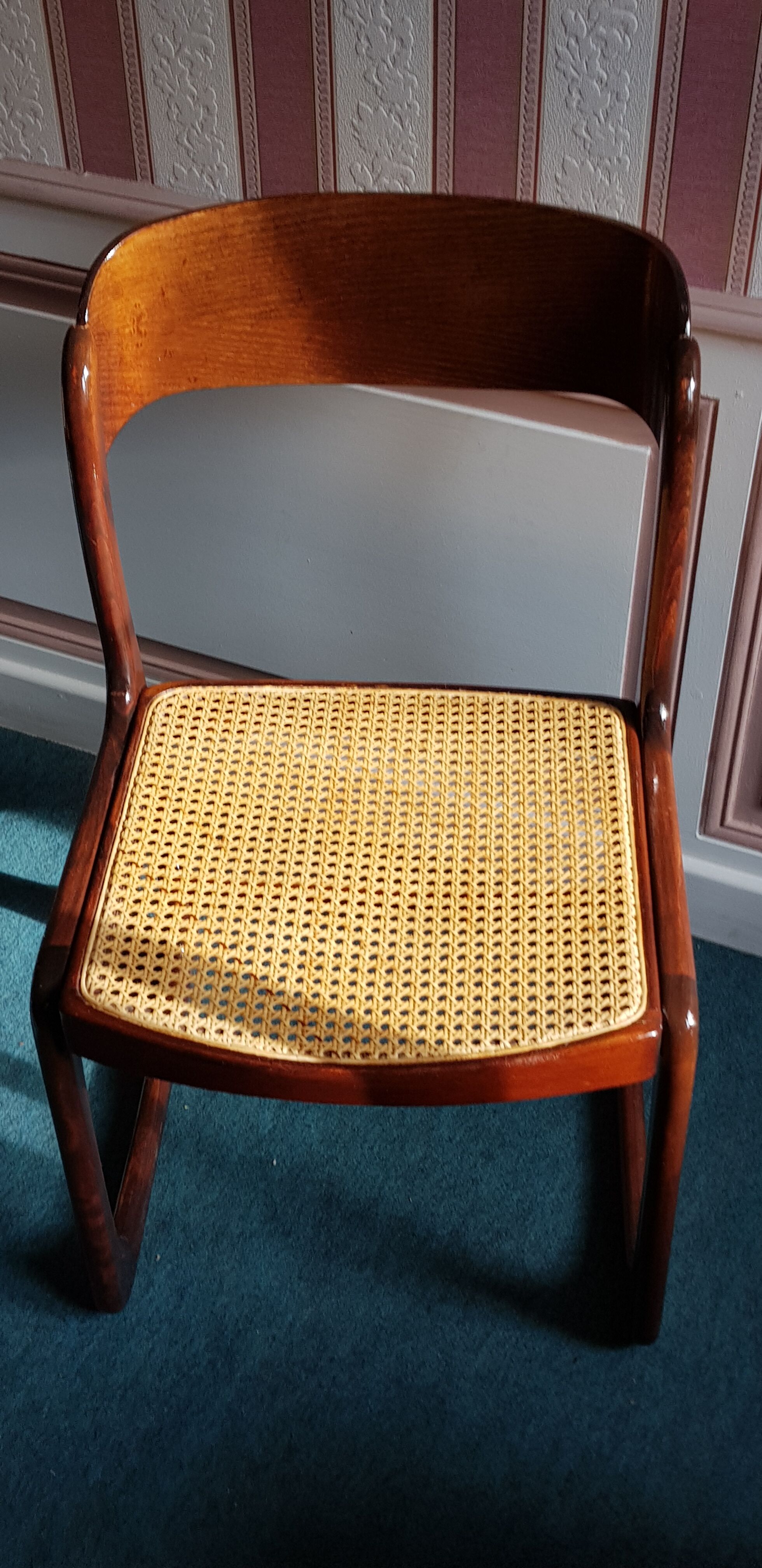 Suite of 6 chairs sleigh Baumann vintage redone