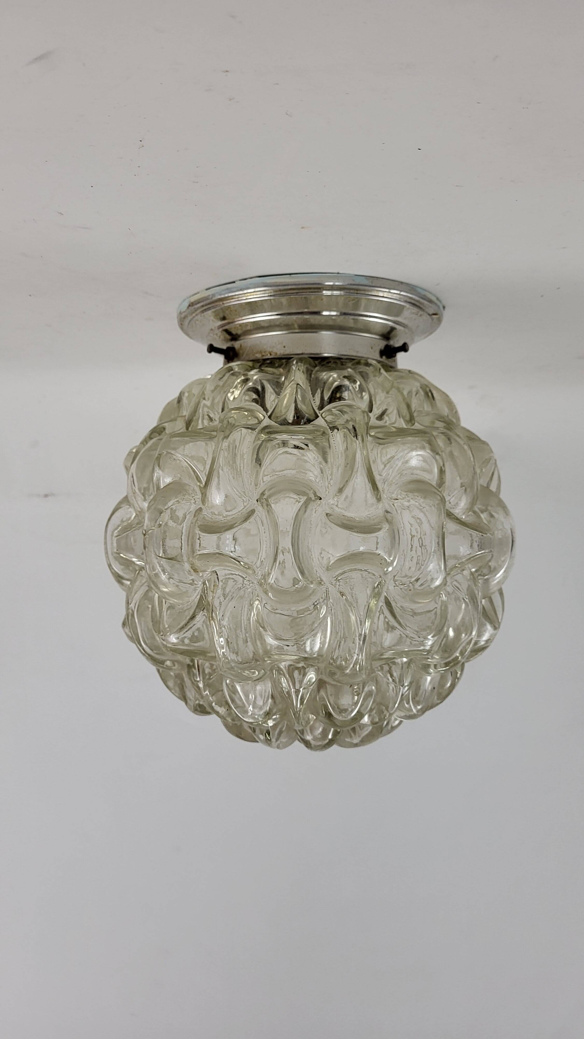 Bubble ceiling lamp in molded glass