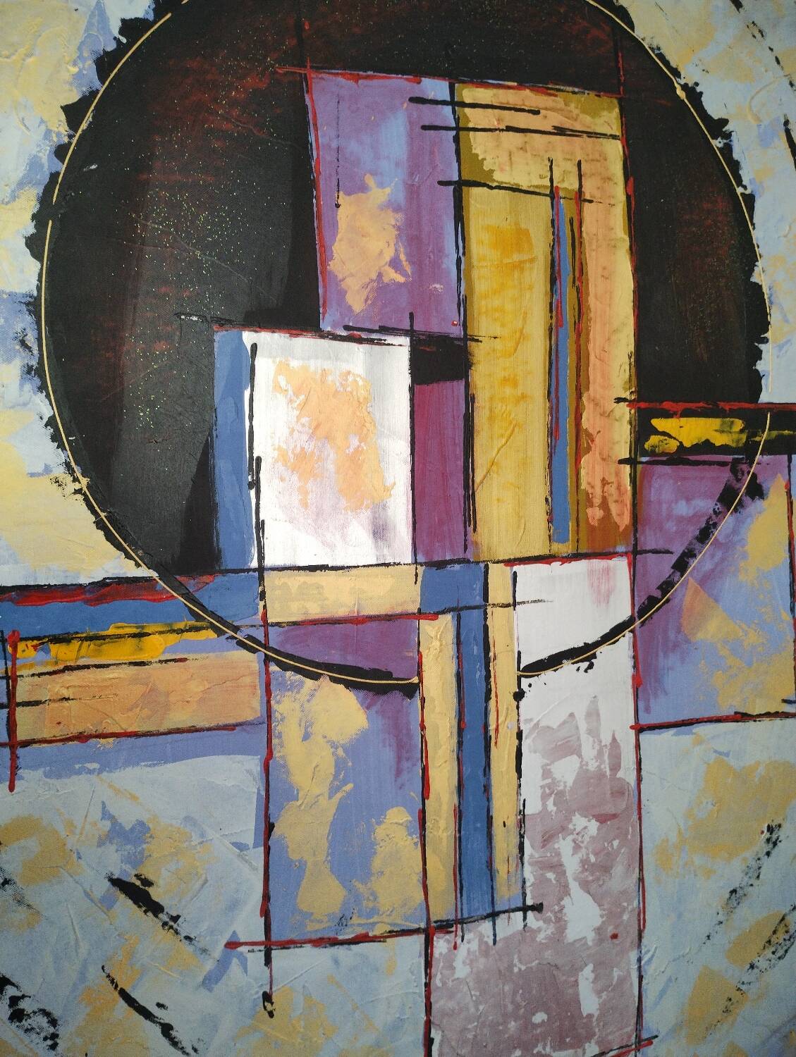 Tableau abstrait huile sur toile