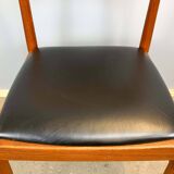 Set of 6 dining chairs by Henning Kjaernulf for Korup Stolefabrik, teak and leather, 1960s