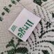 Vintage beige Basque linen with green patterns: tablecloth and 8 napkins.