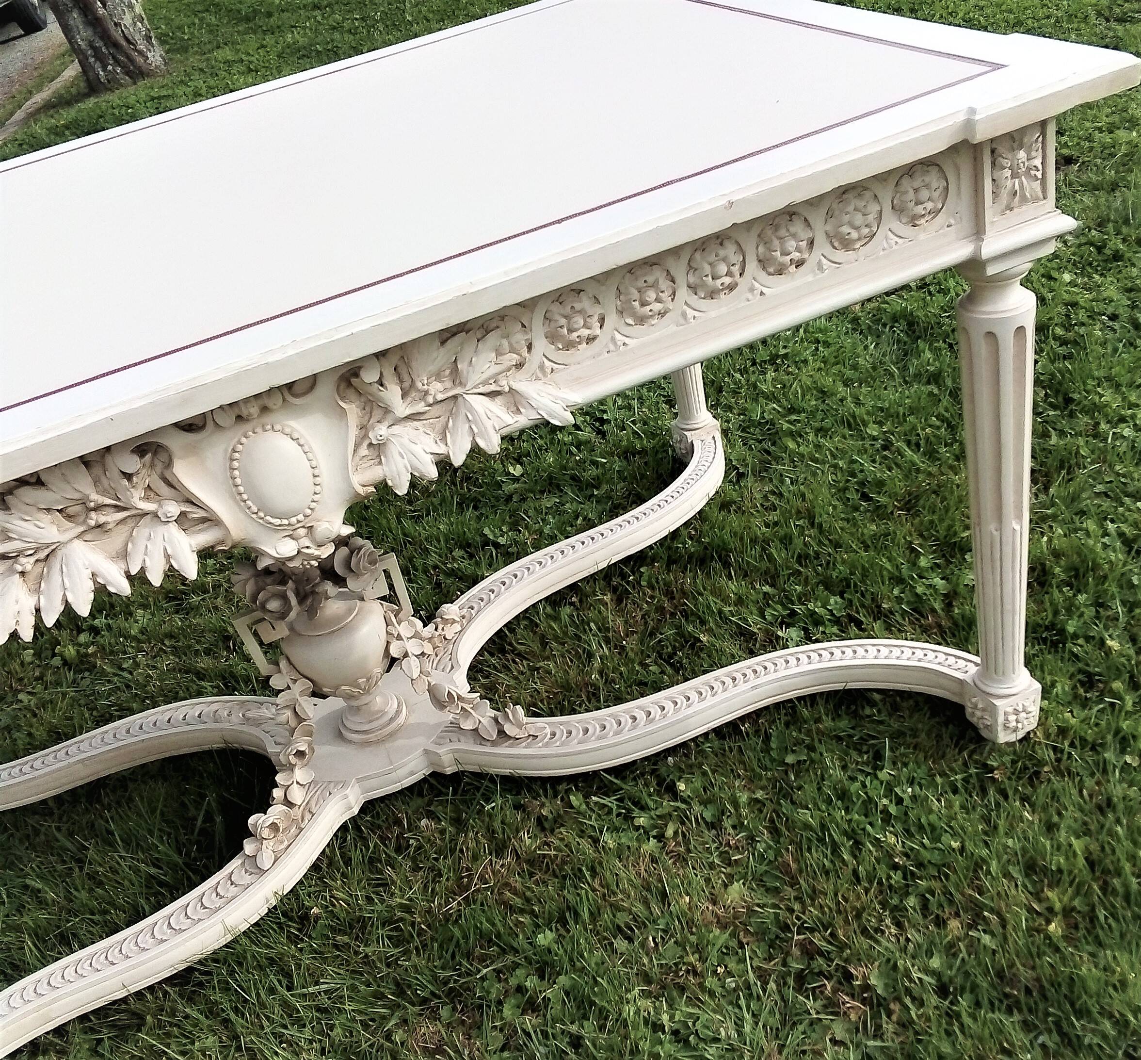 Console table decor side table Louis 16 style old painting