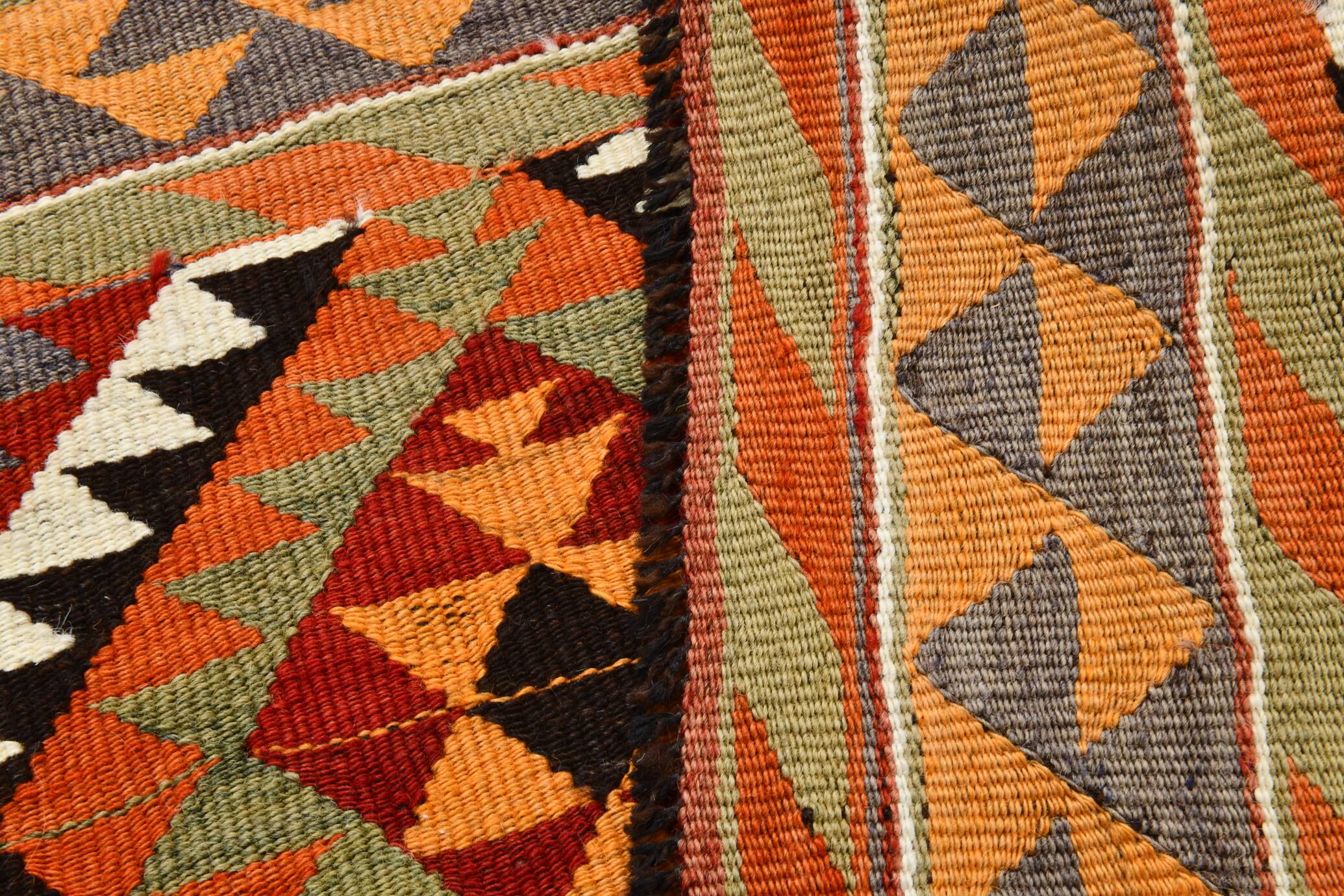 5x10 Red Green Tribal Handmade Vintage Kilim Rug, 165x315Cm