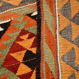 5x10 Red Green Tribal Handmade Vintage Kilim Rug, 165x315Cm