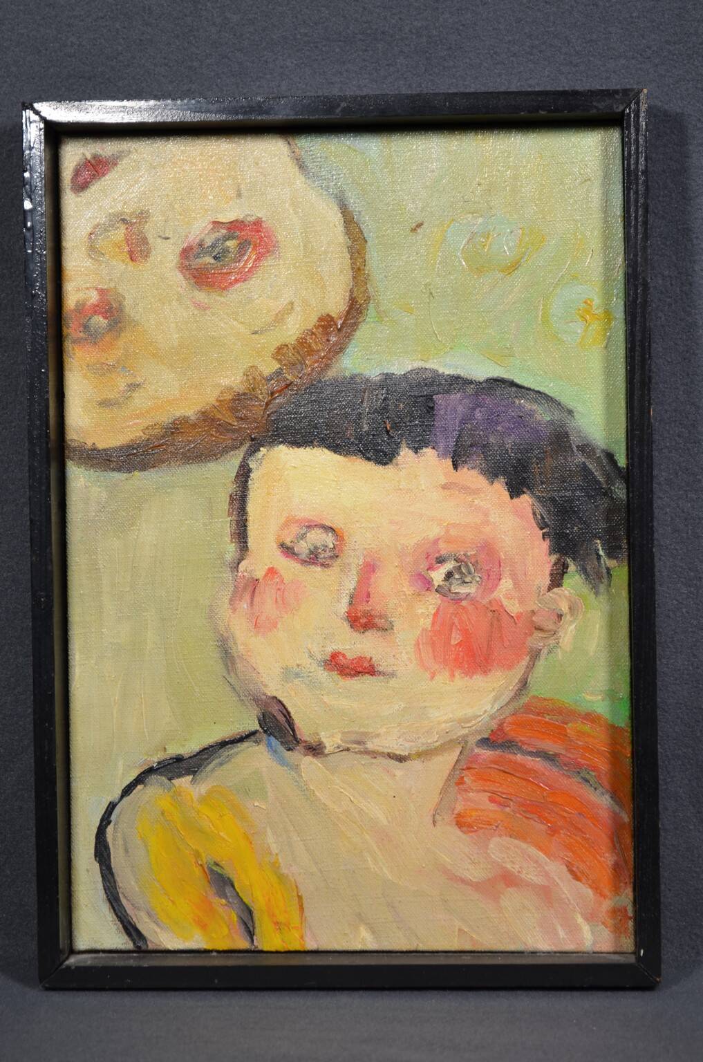 PETROVITCH (20th century) "The two children" Oil on canvas