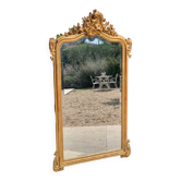 Miroir biseauté napoléon iii de style rocaille xixe, grand modèle, en bois doré