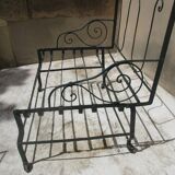 Pair of iron garden chairs forge