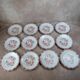 Set of 12 flat plates Seltmann Weiden Bavaria Theresia red