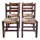 Set 4 chaises brutalistes paillees