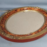 Old oval frame gilded stucco wood 50.5x40 cm, leaf 40x29.8 cm circa 1930 SB