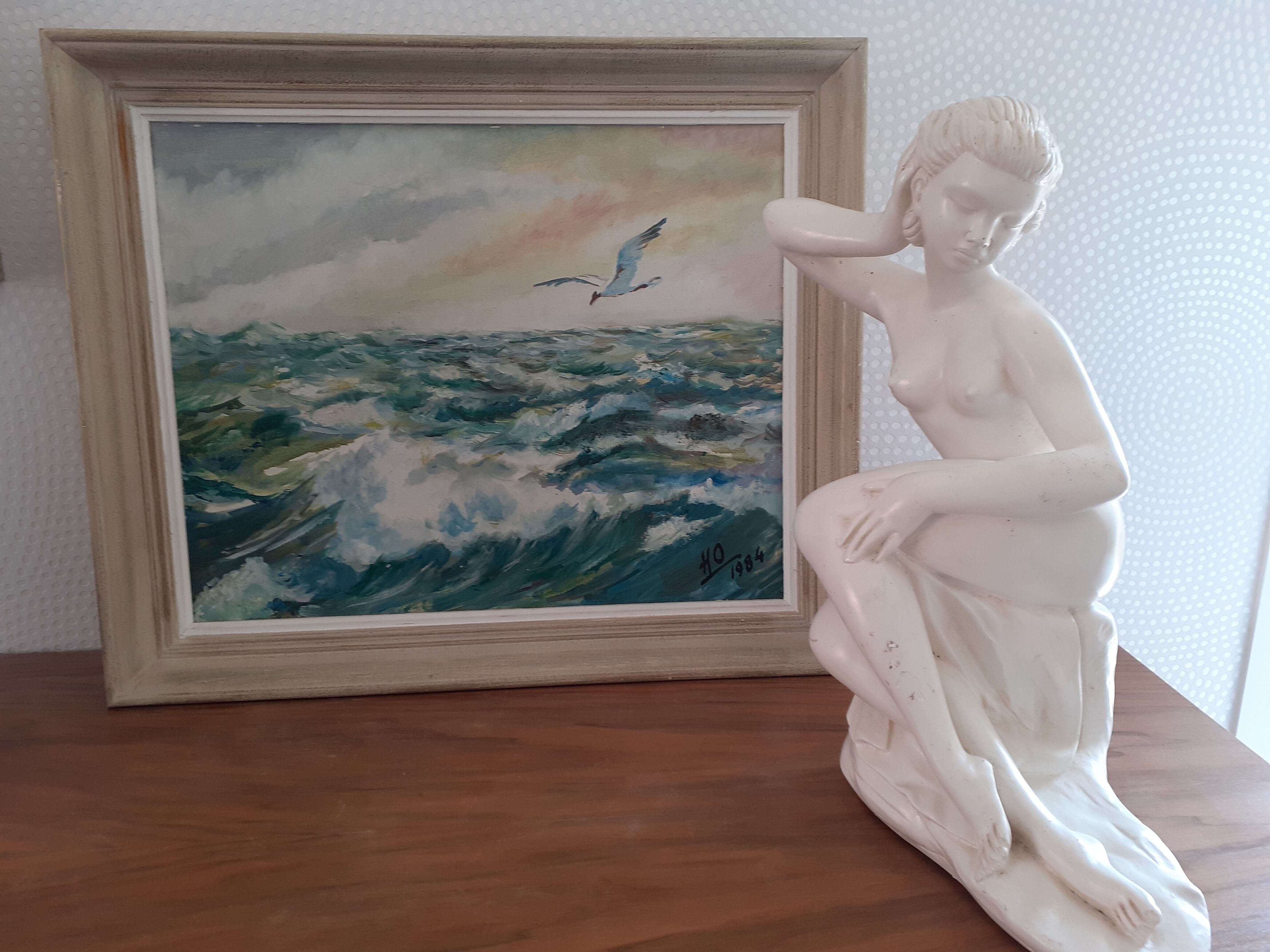 Tableau vintage marine mouette