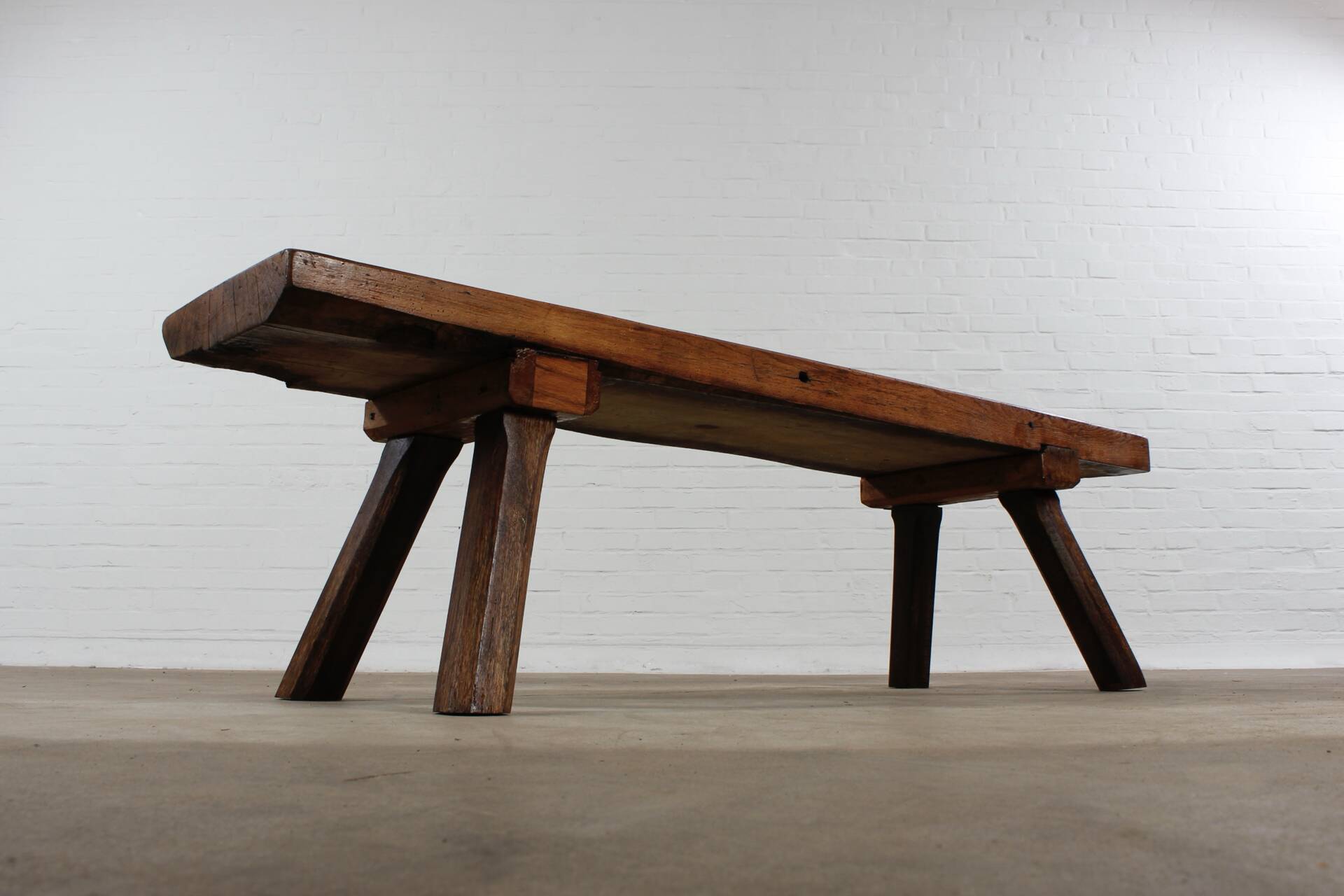 Restaurierte Schlachtebank Sitzbank coffeetable Blumenbank