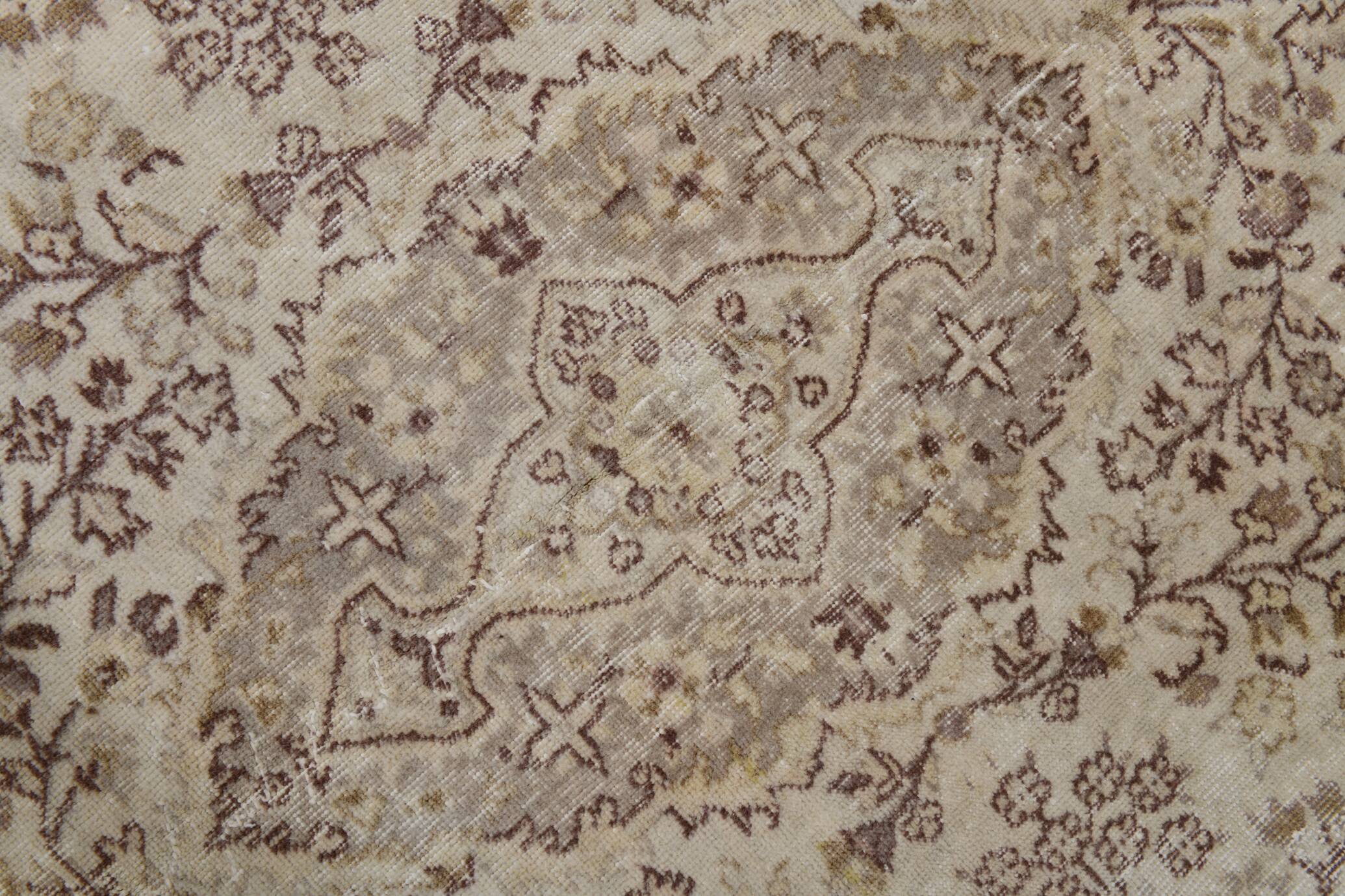 Tapis vintage classique beige et marron, 165x284 cm