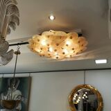 Large Murano gold glass disc ceiling light